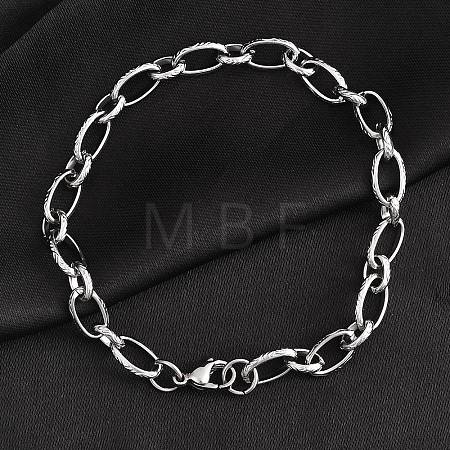 Tarnish Resistant Fashionable 304 Stainless Steel Engraved Vine Mother-son Chain Bracelets LS-STAS-A028-B101P-1