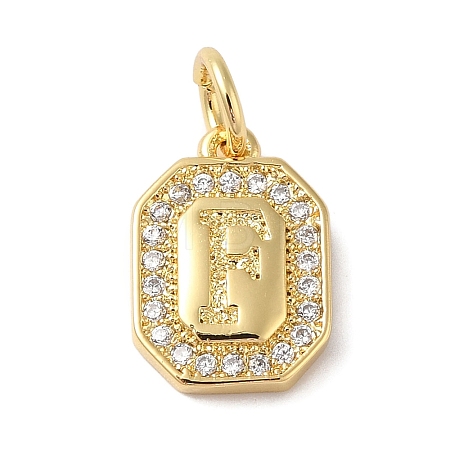 Real 18K Gold Plated Brass Micro Pave Clear Cubic Zirconia Pendants KK-L216-002G-F-1