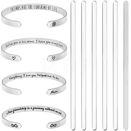 304 Stainless Steel Bangle Blank Strips MAK-WH0016-02A-P-1
