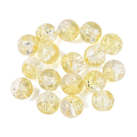 Transparent Spray Painting Crackle Glass Beads GLAA-L046-01B-10-1