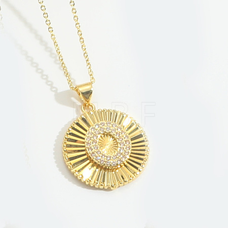 Brass Micro Pave Cubic Zirconia Necklaces FS-WG1D774-15-1
