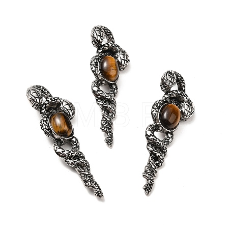 Natural Tiger Eye Big Pendants G-B033-06AS-13-1