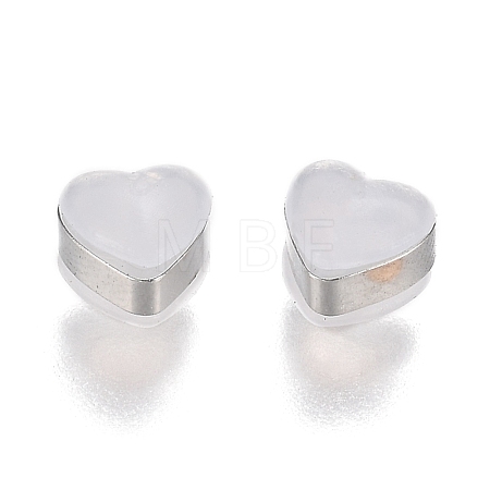 Heart Silicone Ear Nuts SIL-N003-05P-1