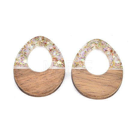 Epoxy Resin & Walnut Wood Pendants RESI-T057-12E-1