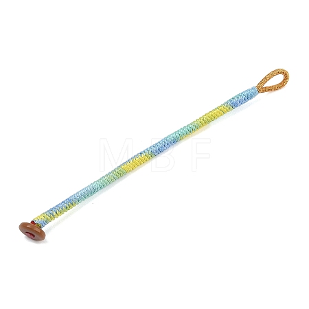 Handwoven Gradient Braided Polyester Cord Pendant Decorations HJEW-F026-01A-1