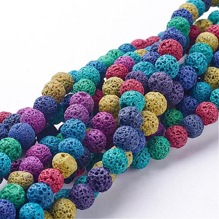 Natural Lava Rock Beads Strands G-D053-8mm-1-1