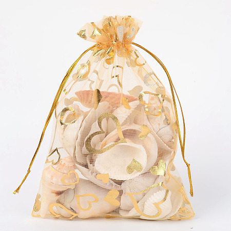 Heart Printed Organza Bags OP-R022-13x18-04-1