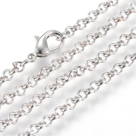 Iron Rolo Chains Necklace Making MAK-R015-60cm-P-1