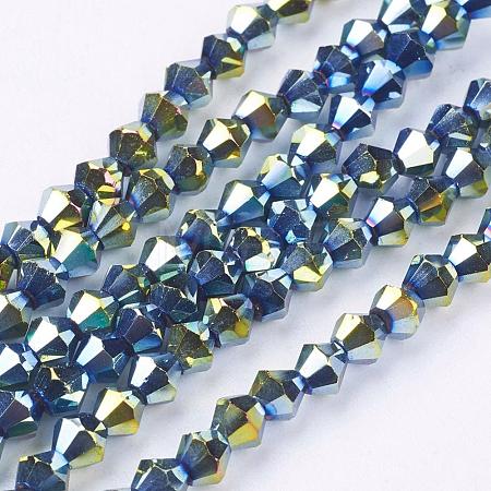 Electroplate Glass Beads Strands EGLA-S057-3-1