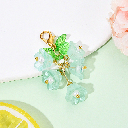 Glass & Acrylic Pendant Decorations HJEW-YW00052-07-1