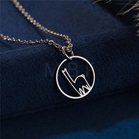 304 Stainless Steel Laser Cut Pendant Necklaces FS-WGA4904-18-1