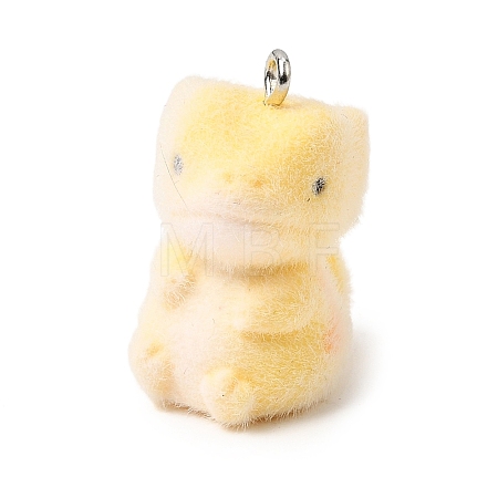 Flocking Opaque Resin Pendants RESI-G128-01V-1
