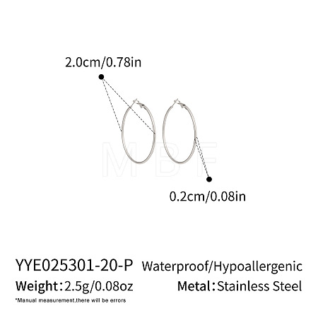 304 Stainless Steel Hoop Earrings OC2065-7-1