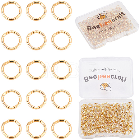 200Pcs 304 Stainless Steel Round Rings STAS-BBC0010-21A-1
