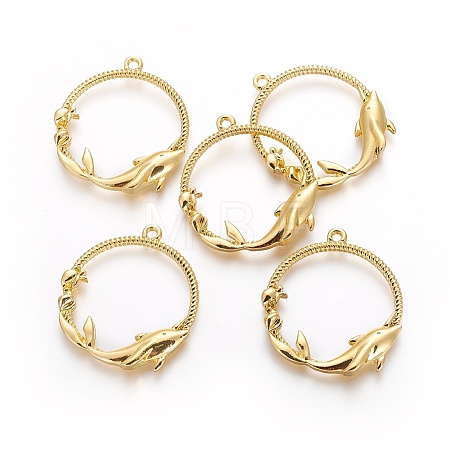 Alloy Open Back Bezel Pendants PALLOY-P180-01G-1