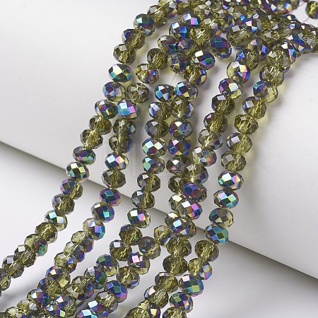 Electroplate Transparent Glass Beads Strands EGLA-A034-T4mm-Q16-1