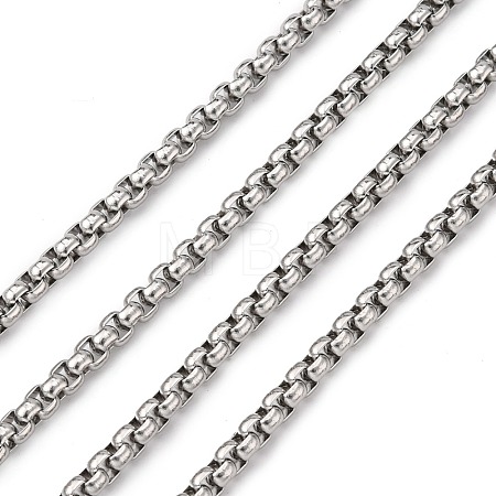 Tarnish Resistant 304 Stainless Steel Box Chains CHS-K001-37A-1