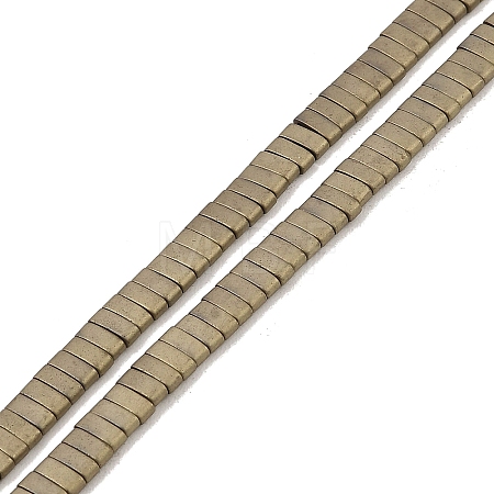 Electroplated Frosted Non-magnetic Synthetic Hematite Beads Strands G-G089-A01-03-1