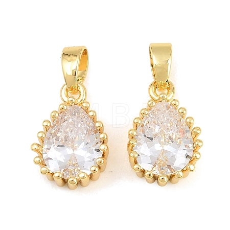 Brass Pave Cubic Zirconia Charms CU-CBA9AB3-01G-03-1