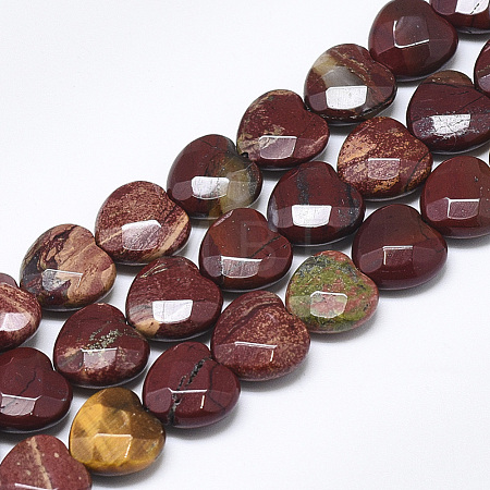 Natural Red Rainbow Jasper Beads Strands X-G-S357-E01-02-1