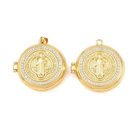 Religion Brass Locket Pendants KK-D232-19G-02-1