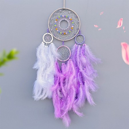 Woven Web/Net with Feather Decorations PW-WG21777-02-1