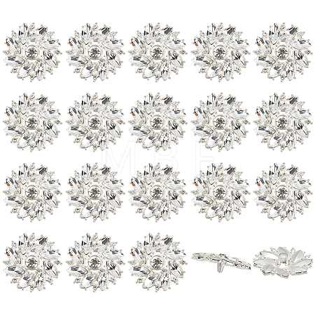 20Pcs Alloy Rhinestone Shank Buttons BUTT-ME0001-27-1
