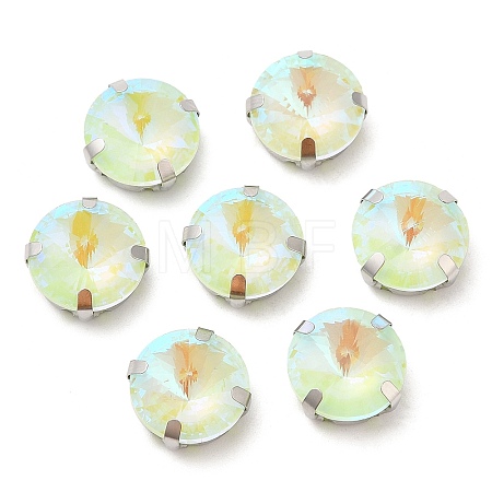 Mocha Fluorescent(MI) Flat Round Sew on Rhinestone GGLA-M006-02A-P02-1