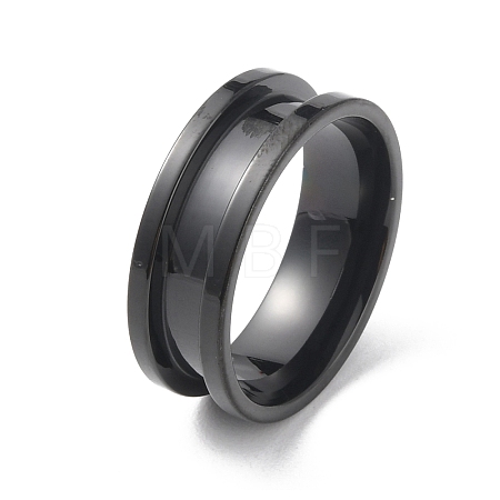 201 Stainless Steel Grooved Finger Ring RJEW-WH0004-32E-EB-1