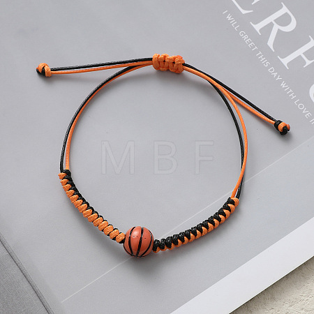 Sports Theme Waxed Cord Braided Bracelets FS-WG8B70B-03-1