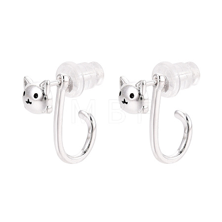 925 Sterling Silver Cat Shape Stud Earrings STER-N016-117S-1