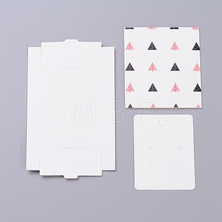 Kraft Paper Boxes and Earring Jewelry Display Cards X-CON-L015-A02-1