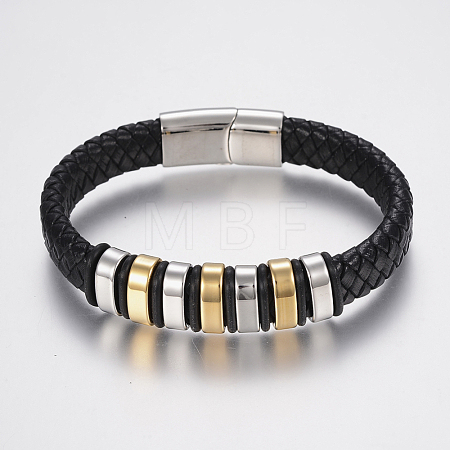 Braided Leather Cord Bracelets BJEW-H560-69-1