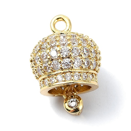 Rack Plating Brass Pave Cubic Zirconia Pendants KK-M282-39G-1