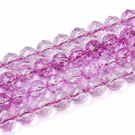 Crackle Transparent Glass Beads Strands GLAA-N063-8mm-05-1