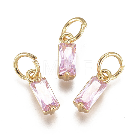 Brass Micro Pave Cubic Zirconia Charms ZIRC-F111-03G-03-1