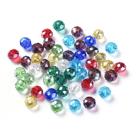 Mixed Handmade Glass Rondelle Beads X-GR001M-1