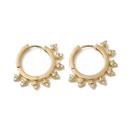 Brass Micro Pave Cubic Zirconia Hoop Earring EJEW-L271-35KCG-1