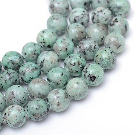 Natural Sesame Jasper/Kiwi Jasper Bead Strands G-R345-8mm-12-1