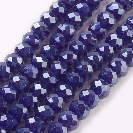 Electroplate Glass Beads Strands X-GLAA-K027-PL-A06-1