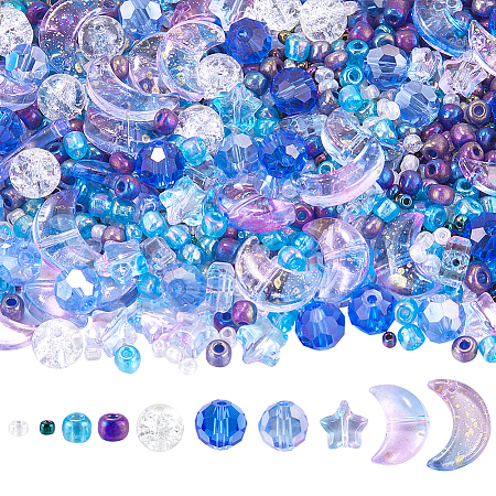 Mixed Styles Transparent Glass Beads GLAA-SC0002-17D-1