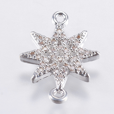 Brass Micro Pave Cubic Zirconia Links KK-F737-32P-RS-1