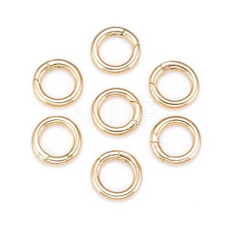 Brass Spring Gate Rings KK-T014-90G-1