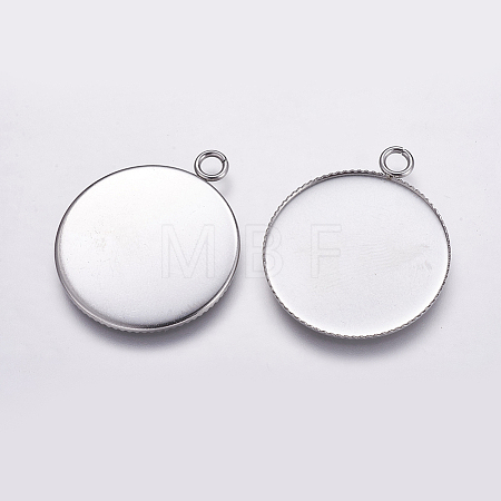 Tarnish Resistant 304 Stainless Steel Pendant Cabochon Settings LS-STAS-K146-047-30mm-1