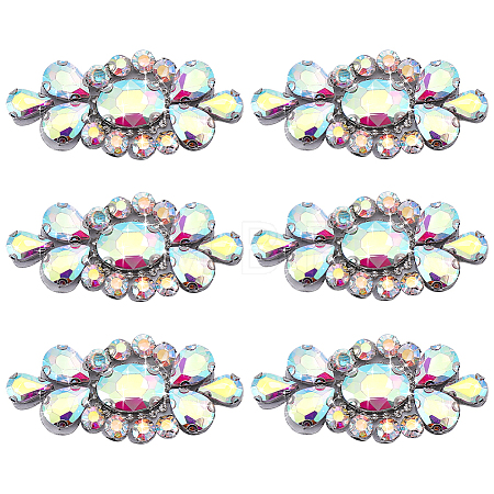 6Pcs Glass Rhinestone DIY-WR0001-11B-1