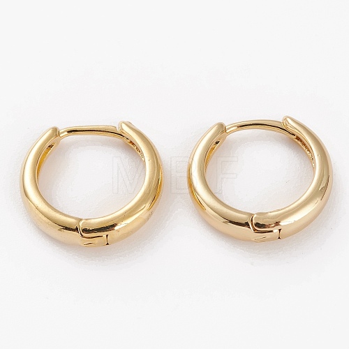 Brass Huggie Hoop Earrings EJEW-C502-12G-1