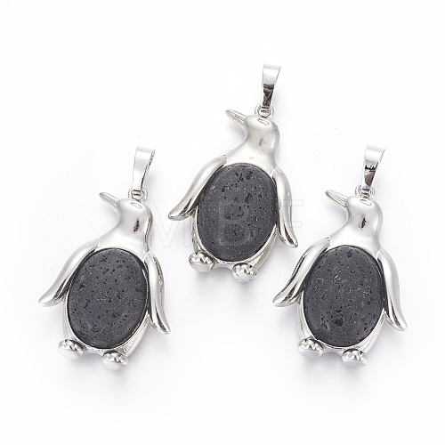 Natural Lava Rock Pendants G-L512-A17-1