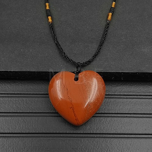 Natural Red Jasper Pendant Necklaces XA8803-12-1