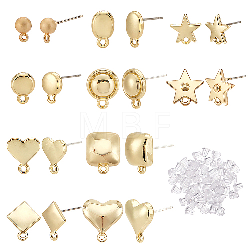   40Pcs 10 Style  Alloy Stud Earring Findings FIND-PH0008-37-1