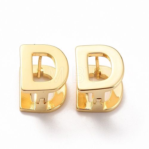 Initial Hoop Earrings for Women EJEW-P194-01G-D-1